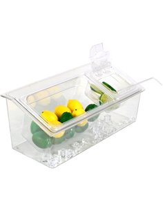 Chilled Condiment Holder including 1xGN1/3+1xGN1/6-150mm containers with lid Plastic | Stalwart DA- CHP06BD3