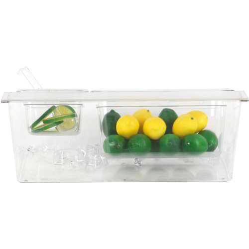 Chilled Condiment Holder including 1xGN1/3+1xGN1/6-150mm containers with lid Plastic | Stalwart DA- CHP06BD3
