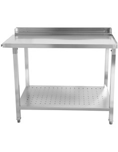 Unloading table Right side 600x650x850mm With bottom shelf With splashback Stainless steel | Stalwart DA- SWB6065L