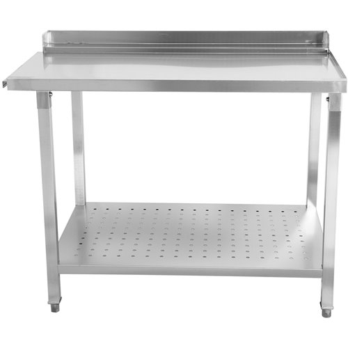 Unloading table Right side 600x650x850mm With bottom shelf With splashback Stainless steel | Stalwart DA- SWB6065L