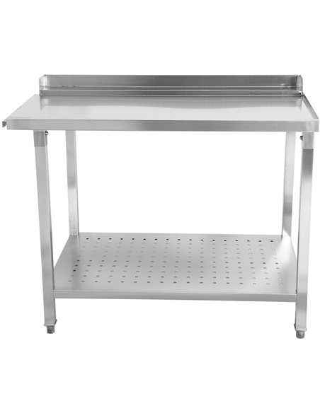 Unloading table Right side 600x650x850mm With bottom shelf With splashback Stainless steel | Stalwart DA- SWB6065L