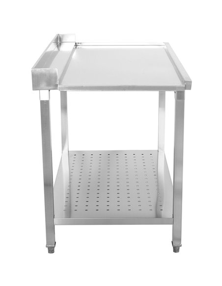 Unloading table Right side 600x650x850mm With bottom shelf With splashback Stainless steel | Stalwart DA- SWB6065L