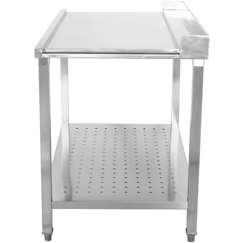Unloading table Right side 600x650x850mm With bottom shelf With splashback Stainless steel | Stalwart DA- SWB6065L