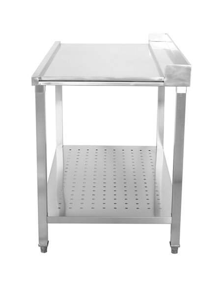 Unloading table Right side 600x650x850mm With bottom shelf With splashback Stainless steel | Stalwart DA- SWB6065L