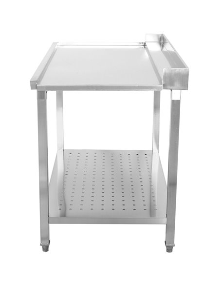 Unloading table Left side 1100x650x850mm With bottom shelf With splashback Stainless steel | Stalwart DA- SWB11065R