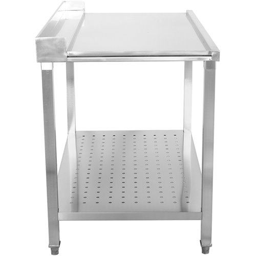 Unloading table Left side 1100x650x850mm With bottom shelf With splashback Stainless steel | Stalwart DA- SWB11065R