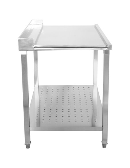 Unloading table Left side 1100x650x850mm With bottom shelf With splashback Stainless steel | Stalwart DA- SWB11065R