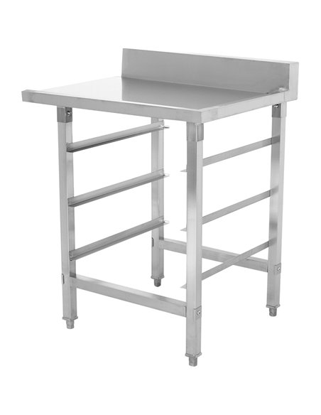 Unloading table Right side 600x650x850mm With dishwasher basket rack With splashback Stainless steel | Stalwart DA- WTF6065L