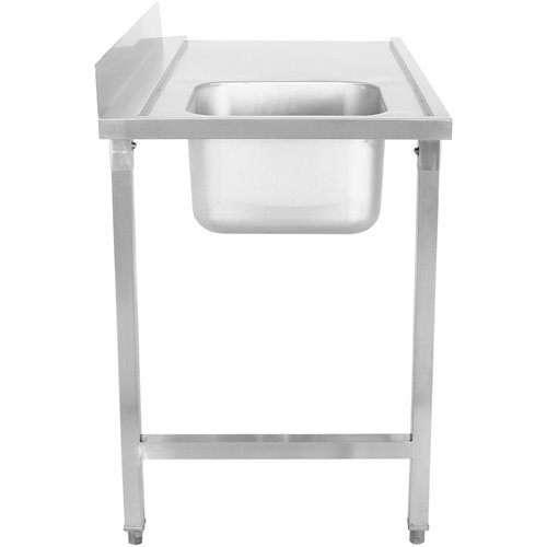 Loading table Left side 1200x650x850mm With sink With splashback Stainless steel | Stalwart DA- DWITA1265L