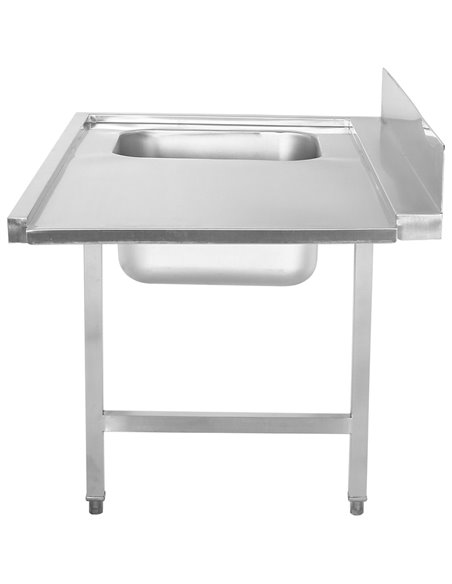 Loading table Left side 1200x650x850mm With sink With splashback Stainless steel | Stalwart DA- DWITA1265L