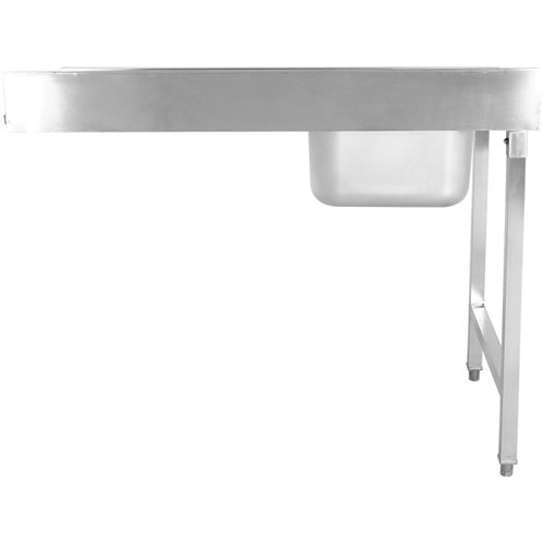 Loading table Left side 1200x650x850mm With sink With splashback Stainless steel | Stalwart DA- DWITA1265L