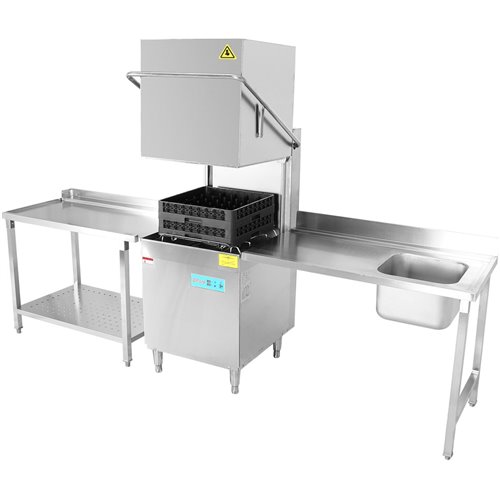 Loading table Left side 1200x650x850mm With sink With splashback Stainless steel | Stalwart DA- DWITA1265L