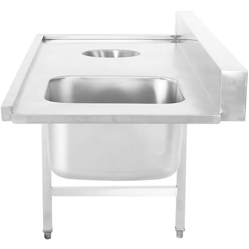 Loading table Left side 1400x650x850mm With sink With waste hole With splashback Stainless steel | Stalwart DA- DWITC1465R