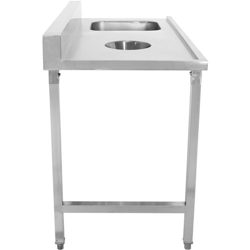 Loading table Left side 1400x650x850mm With sink With waste hole With splashback Stainless steel | Stalwart DA- DWITC1465R
