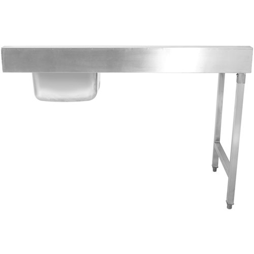 Loading table Left side 1400x650x850mm With sink With waste hole With splashback Stainless steel | Stalwart DA- DWITC1465R
