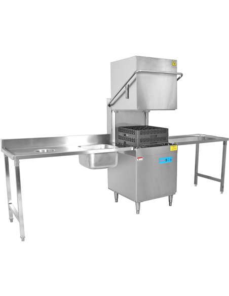 Loading table Left side 1400x650x850mm With sink With waste hole With splashback Stainless steel | Stalwart DA- DWITC1465R