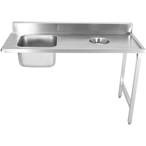 Loading table Right side 1400x650x850mm With sink With waste hole With splashback Stainless steel | Stalwart DA- DWITC1465L