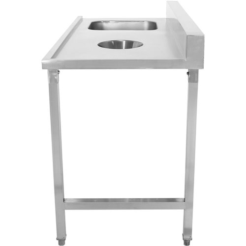 Loading table Right side 1400x650x850mm With sink With waste hole With splashback Stainless steel | Stalwart DA- DWITC1465L