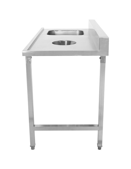 Loading table Right side 1400x650x850mm With sink With waste hole With splashback Stainless steel | Stalwart DA- DWITC1465L