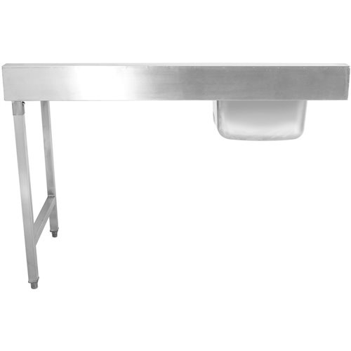 Loading table Right side 1400x650x850mm With sink With waste hole With splashback Stainless steel | Stalwart DA- DWITC1465L