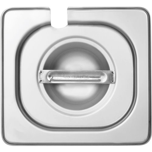 Stainless steel Gastronorm Container Lid with Ladle Recess GN1/6 | Stalwart DA- 816LN