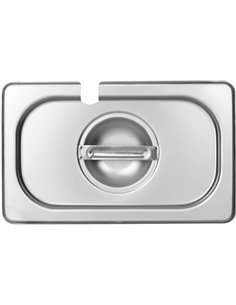 Stainless steel Gastronorm Container Lid with Ladle Recess GN1/9 | Stalwart DA- 819LN