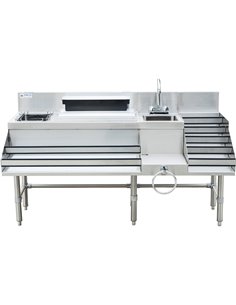 Commercial Stainless Steel Cocktail Station with Backsplash 5 Tier Bottle Display 1675x760x760mm | Stalwart DA- CCS6612LD 2