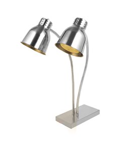 Commercial Tabletop Food Warmer 2 Heating Lamp 250W Silver | Stalwart DA- EWL02S2
