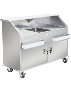 Commercial Portable Bar Stainless Steel with Doors 1550x580x1200mm | Stalwart DA- PB2361HDSS