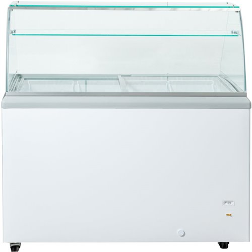 Commercial Display Chest freezer Curved Sliding glass lid with Glass Canopy 359 litres | Stalwart DA- SD451S-SD451SGLASSTOP