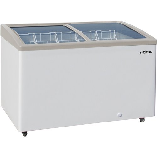 Commercial Display Chest freezer Curved Sliding glass lid with Glass Canopy 359 litres | Stalwart DA- SD451S-SD451SGLASSTOP