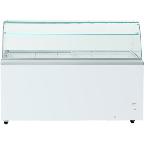 Commercial Display Chest freezer Curved Sliding glass lid with Glass Canopy 546 litres | Stalwart DA- SD651S-SD651SGLASSTOP