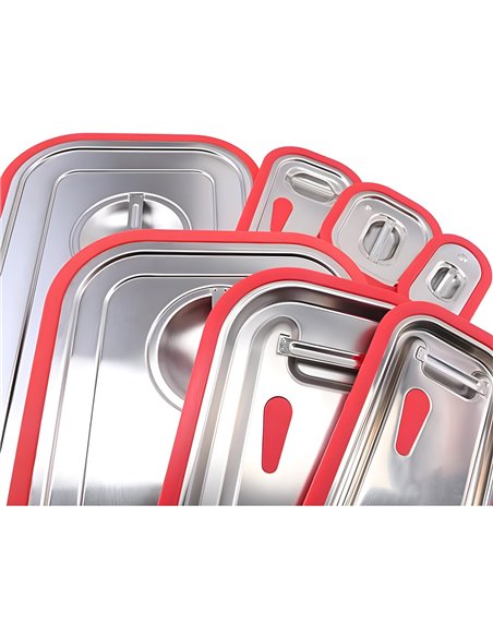 Stainless steel &amp Silicone Sealing Gastronorm Container Lid GN1/4 | Stalwart DA- 814LS