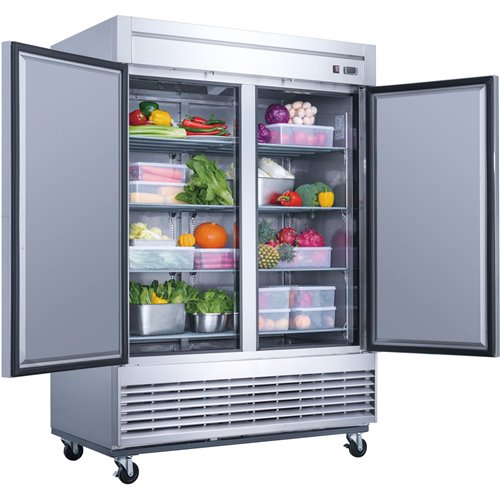 1200lt Commercial Upright Refrigerator Double Door Stainless Steel | Stalwart DA- CN140AFD55R