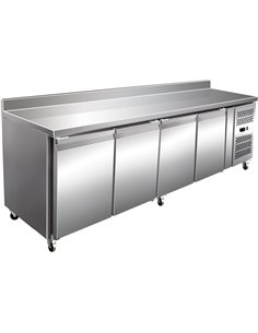 Commercial Refrigerated Counter with Upstand 4 doors Depth 700mm | Stalwart DA- THP4200TN