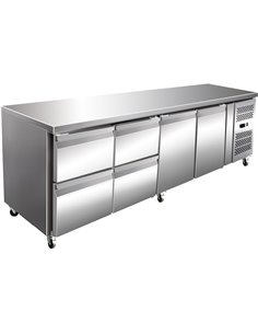 Commercial Refrigerated Counter 2 doors 4 drawers Depth 700mm | Stalwart DA- THP4140TN