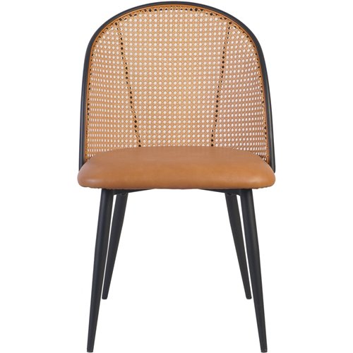 Bistro Rattan Chair with Black Vinyl Seat Round Back | Stalwart DA- GSM1023BLACK