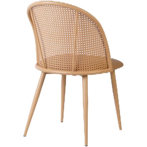 Bistro Rattan Chair with Brown Vinyl Seat Round Back | Stalwart DA- GSM1023NATURAL