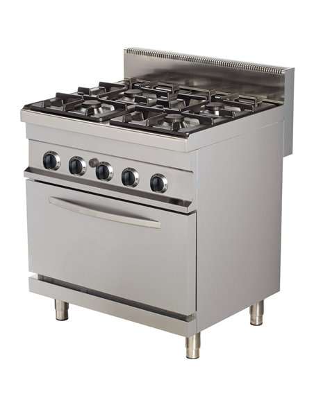 Professional Gas range 4 burners 24kW on Gas oven 6kW | Stalwart DA-Hotmax 700 GR722