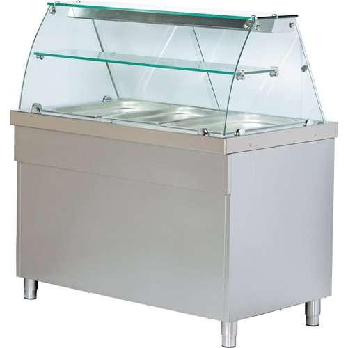 Refrigerated serve over display counter Open cupboard Stainless steel 3xGN1/1 1250mm | Stalwart DA-CSS711
