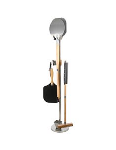 Set of 6 Pizza Oven Tools with Stand - 3pcs 12&quot Pizza Peel, Pizza Cutter, Spatula &amp Pizza Oven Brush with Scraper | Stalw