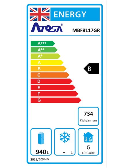 Atosa MBF8117HD Top Mounted Upright Double Door Refrigerator 1300 Litres