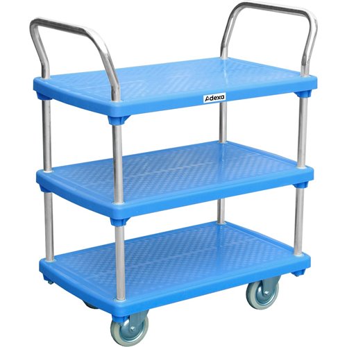 Platform Trolley 3 Tier Blue 810x500x930mm 210kg | Stalwart DA-PPT815032