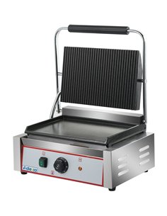 Heavy Duty Large Panini Contact grill Ribbed/Smooth 2.2kW | Stalwart DA-HEG811EA