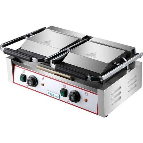 Heavy Duty Twin Panini Contact grill  Ribbed/Smooth 3.6kW Dual Zone | Stalwart DA-HEG813A