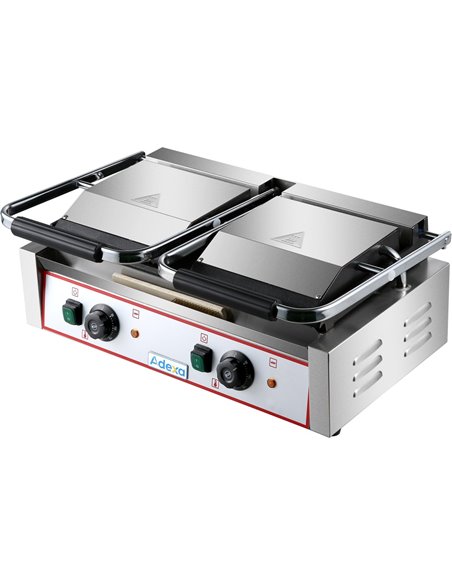 Heavy Duty Twin Panini Contact grill  Ribbed/Smooth 3.6kW Dual Zone | Stalwart DA-HEG813A