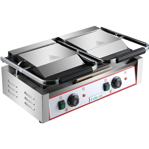 Heavy Duty Twin Panini Contact grill  Ribbed/Smooth 3.6kW Dual Zone | Stalwart DA-HEG813A