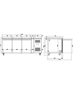 Commercial Freezer counter Ventilated 3 doors Depth 700mm | Stalwart DA-THP3100BT 2