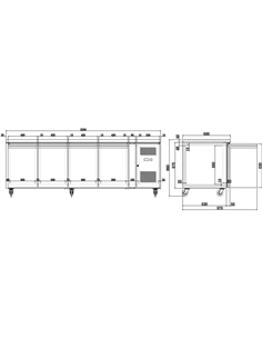 Professional Refrigerated Counter 4 doors Depth 600mm | Stalwart DA-THSNACK4100TN 2