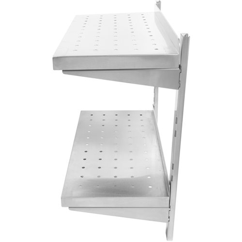 Wall Shelf Perforated 2 tiers Stainless steel 800x400x600mm | Stalwart DA-WSWB40080P